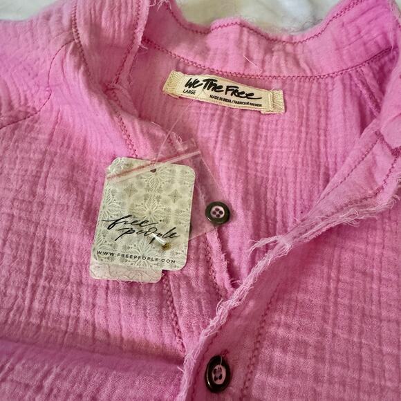 FREE PEOPLE We The Free Summer Daydream Buttondown L NWT - Picture 6 of 8